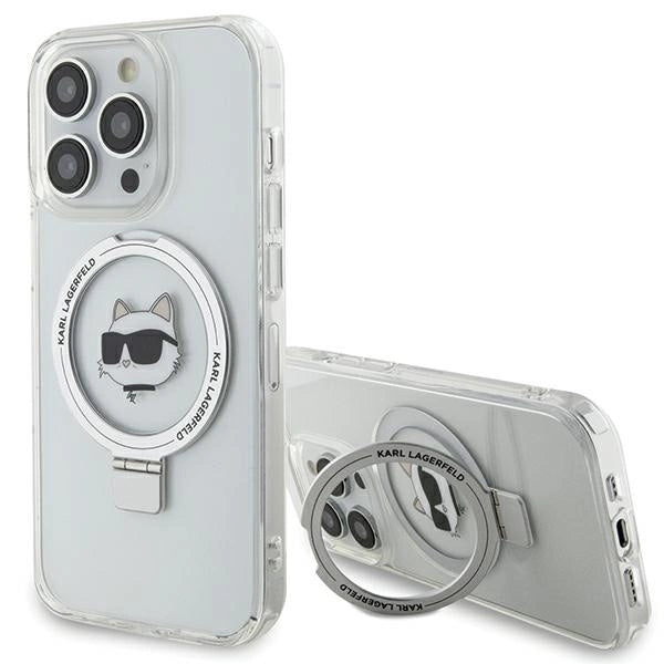 Karl Lagerfeld KLHMP15LHMRSCHH iPhone 15 Pro 6.1" white/white hardcase Ring Stand Choupette Head MagSafe_0