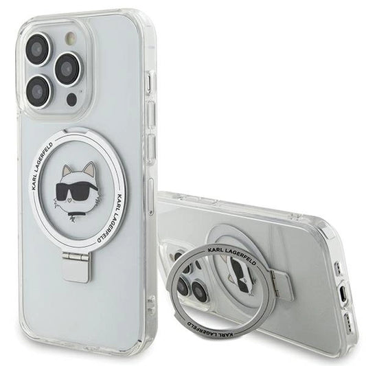 Karl Lagerfeld KLHMP15LHMRSCHH iPhone 15 Pro 6.1" white/white hardcase Ring Stand Choupette Head MagSafe_0