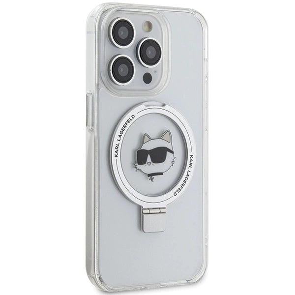 Karl Lagerfeld KLHMP15LHMRSCHH iPhone 15 Pro 6.1" white/white hardcase Ring Stand Choupette Head MagSafe_3