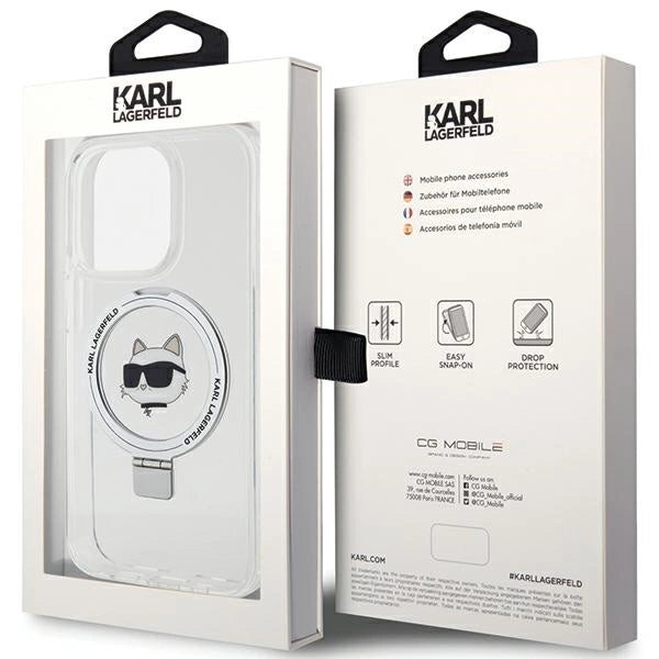 Karl Lagerfeld KLHMP15LHMRSCHH iPhone 15 Pro 6.1" white/white hardcase Ring Stand Choupette Head MagSafe_7