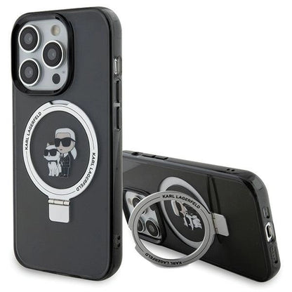 Karl Lagerfeld KLHMP15LHMRSKCK iPhone 15 Pro 6.1" black/black hardcase Ring Stand Karl&amp;Choupette MagSafe_0