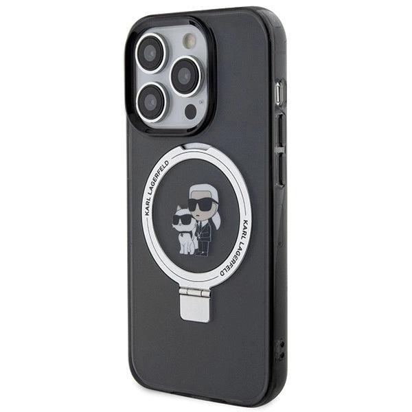Karl Lagerfeld KLHMP15LHMRSKCK iPhone 15 Pro 6.1" black/black hardcase Ring Stand Karl&amp;Choupette MagSafe_1