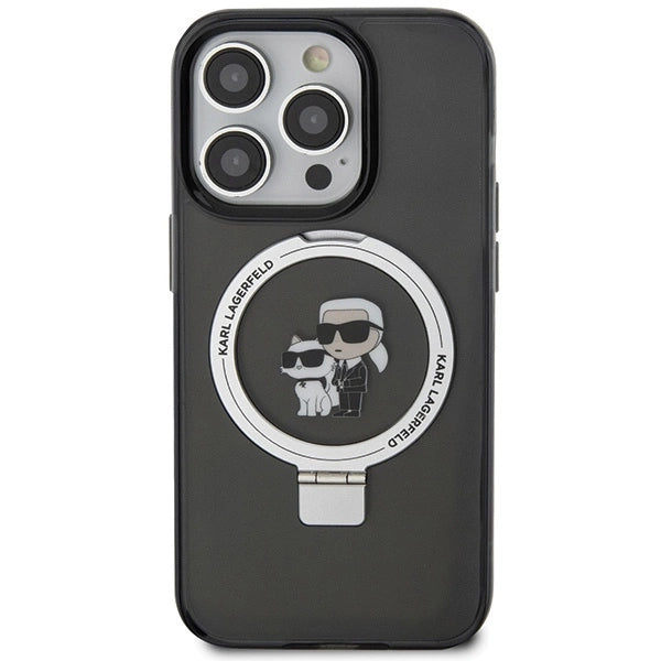 Karl Lagerfeld KLHMP15LHMRSKCK iPhone 15 Pro 6.1" black/black hardcase Ring Stand Karl&amp;Choupette MagSafe_2