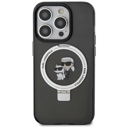 Karl Lagerfeld KLHMP15LHMRSKCK iPhone 15 Pro 6.1" black/black hardcase Ring Stand Karl&amp;Choupette MagSafe_2