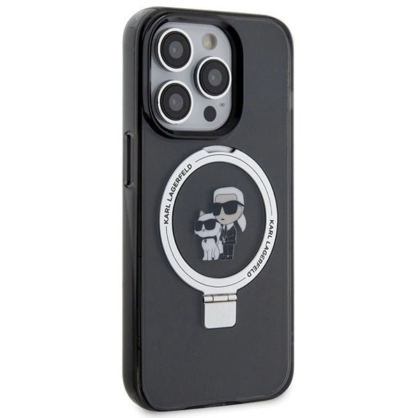 Karl Lagerfeld KLHMP15LHMRSKCK iPhone 15 Pro 6.1" black/black hardcase Ring Stand Karl&amp;Choupette MagSafe_3
