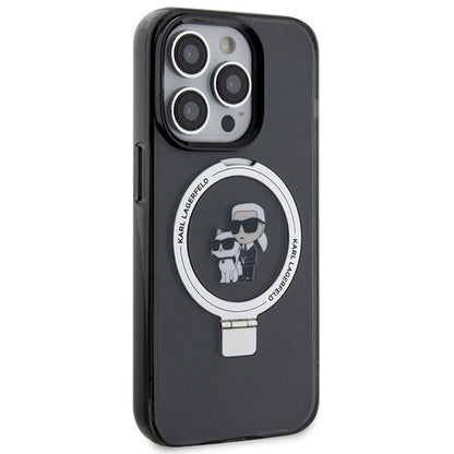 Karl Lagerfeld KLHMP15LHMRSKCK iPhone 15 Pro 6.1" black/black hardcase Ring Stand Karl&amp;Choupette MagSafe_3