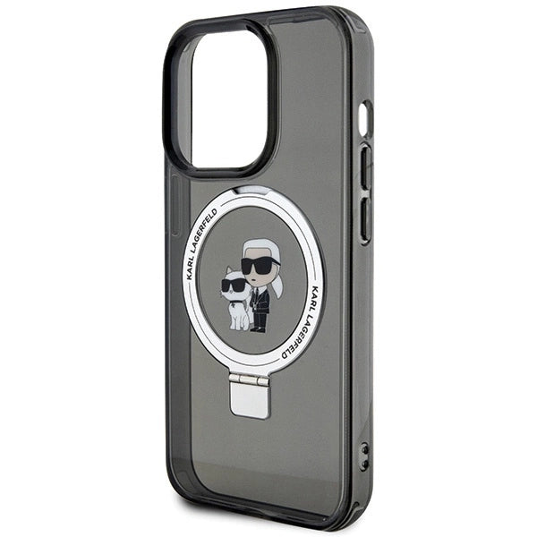 Karl Lagerfeld KLHMP15LHMRSKCK iPhone 15 Pro 6.1" black/black hardcase Ring Stand Karl&amp;Choupette MagSafe_5
