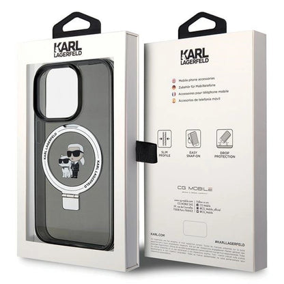 Karl Lagerfeld KLHMP15LHMRSKCK iPhone 15 Pro 6.1" black/black hardcase Ring Stand Karl&amp;Choupette MagSafe_7