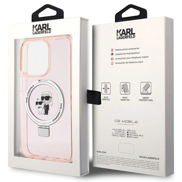 Karl Lagerfeld KLHMP15LHMRSKCP iPhone 15 Pro 6.1&quot; pink/pink hardcase Ring Stand Karl&amp;Choupette MagSafe_6