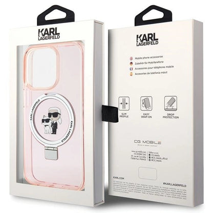 Karl Lagerfeld KLHMP15LHMRSKCP iPhone 15 Pro 6.1&quot; pink/pink hardcase Ring Stand Karl&amp;Choupette MagSafe_6