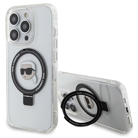 Karl Lagerfeld KLHMP15LHMRSKHH iPhone 15 Pro 6.1&quot; white/white hardcase Ring Stand Karl Head MagSafe_0