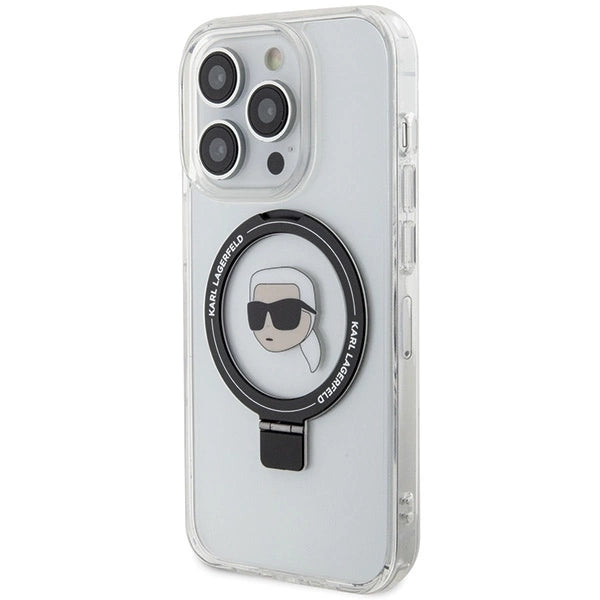Karl Lagerfeld KLHMP15LHMRSKHH iPhone 15 Pro 6.1&quot; white/white hardcase Ring Stand Karl Head MagSafe_1