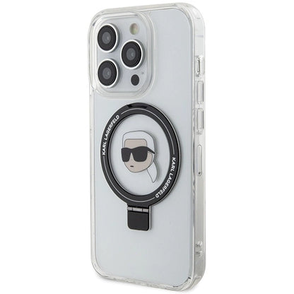 Karl Lagerfeld KLHMP15LHMRSKHH iPhone 15 Pro 6.1&quot; white/white hardcase Ring Stand Karl Head MagSafe_1