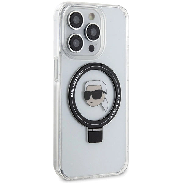 Karl Lagerfeld KLHMP15LHMRSKHH iPhone 15 Pro 6.1&quot; white/white hardcase Ring Stand Karl Head MagSafe_3