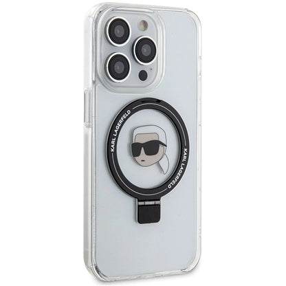 Karl Lagerfeld KLHMP15LHMRSKHH iPhone 15 Pro 6.1&quot; white/white hardcase Ring Stand Karl Head MagSafe_3