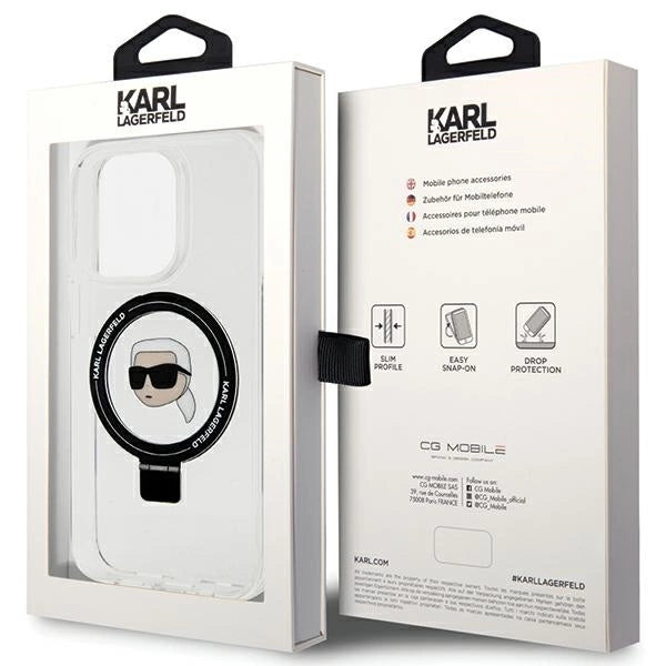 Karl Lagerfeld KLHMP15LHMRSKHH iPhone 15 Pro 6.1&quot; white/white hardcase Ring Stand Karl Head MagSafe_7