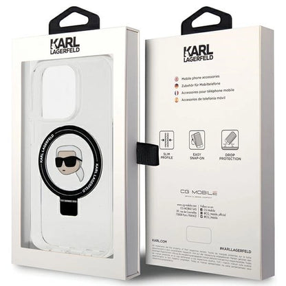 Karl Lagerfeld KLHMP15LHMRSKHH iPhone 15 Pro 6.1&quot; white/white hardcase Ring Stand Karl Head MagSafe_7