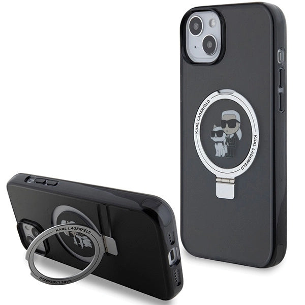 Karl Lagerfeld KLHMP15MHMRSKCK iPhone 15 Plus 6.7"black/black hardcase Ring Stand Karl&amp;Choupette MagSafe_0