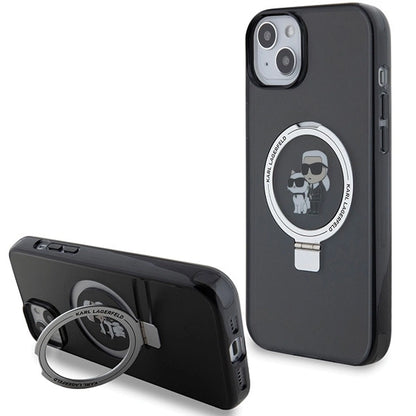 Karl Lagerfeld KLHMP15MHMRSKCK iPhone 15 Plus 6.7"black/black hardcase Ring Stand Karl&amp;Choupette MagSafe_0
