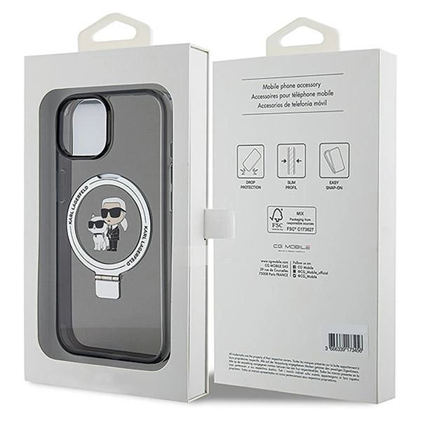 Karl Lagerfeld KLHMP15MHMRSKCK iPhone 15 Plus 6.7"black/black hardcase Ring Stand Karl&amp;Choupette MagSafe_7