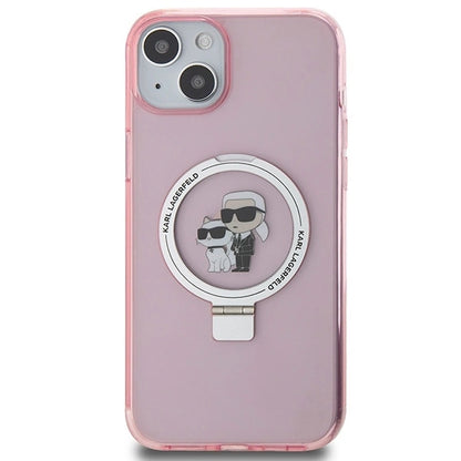 Karl Lagerfeld Ring Stand Karl&amp;Choupette MagSafe case for iPhone 15 Plus - pink_2
