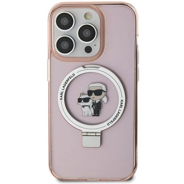 Karl Lagerfeld Ring Stand Karl&amp;Choupette MagSafe case for iPhone 15 Plus - pink_3