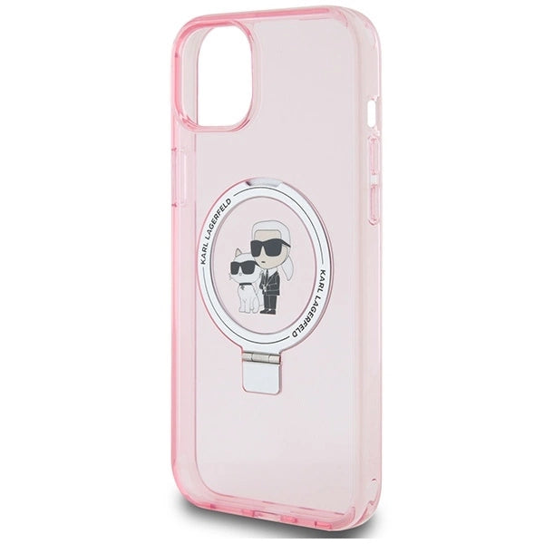 Karl Lagerfeld Ring Stand Karl&amp;Choupette MagSafe case for iPhone 15 Plus - pink_5