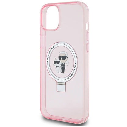 Karl Lagerfeld Ring Stand Karl&amp;Choupette MagSafe case for iPhone 15 Plus - pink_5