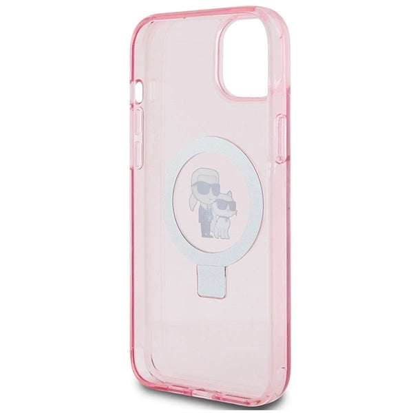 Karl Lagerfeld Ring Stand Karl&amp;Choupette MagSafe case for iPhone 15 Plus - pink_6