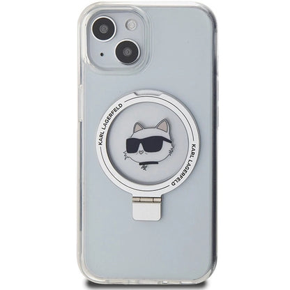 Karl Lagerfeld KLHMP15SHMRSCHH iPhone 15 6.1" white/white hardcase Ring Stand Choupette Head MagSafe_2