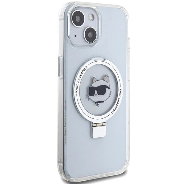 Karl Lagerfeld KLHMP15SHMRSCHH iPhone 15 6.1" white/white hardcase Ring Stand Choupette Head MagSafe_3
