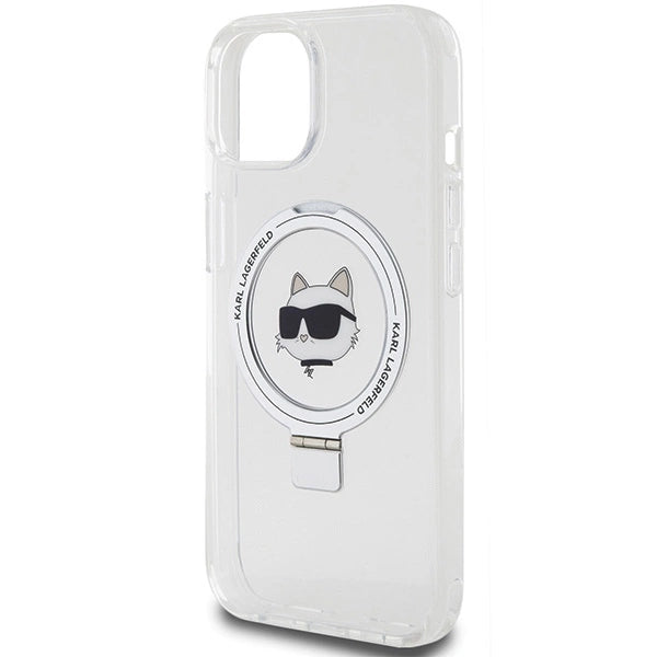 Karl Lagerfeld KLHMP15SHMRSCHH iPhone 15 6.1" white/white hardcase Ring Stand Choupette Head MagSafe_5