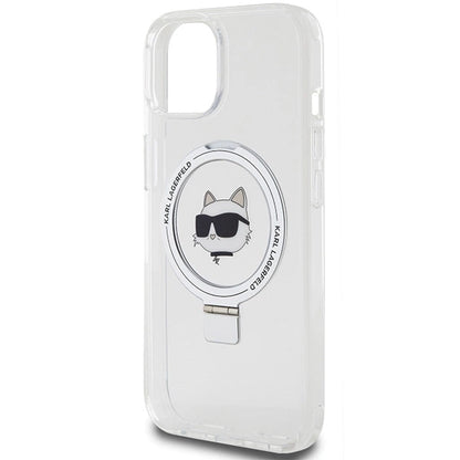 Karl Lagerfeld KLHMP15SHMRSCHH iPhone 15 6.1" white/white hardcase Ring Stand Choupette Head MagSafe_5