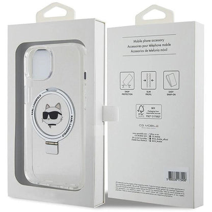 Karl Lagerfeld KLHMP15SHMRSCHH iPhone 15 6.1" white/white hardcase Ring Stand Choupette Head MagSafe_7