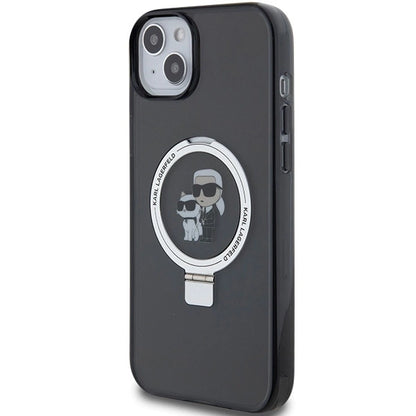 Karl Lagerfeld KLHMP15SHMRSKCK iPhone 15 6.1" black/black hardcase Ring Stand Karl&amp;Choupette MagSafe_1