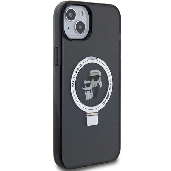 Karl Lagerfeld KLHMP15SHMRSKCK iPhone 15 6.1" black/black hardcase Ring Stand Karl&amp;Choupette MagSafe_3