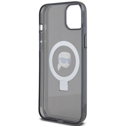 Karl Lagerfeld KLHMP15SHMRSKHK iPhone 15 6.1" black/black hardcase Ring Stand Karl Head MagSafe_6