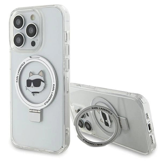 Karl Lagerfeld KLHMP15XHMRSCHH iPhone 15 Pro Max 6.7&quot; white/white hardcase Ring Stand Choupette Head MagSafe_0