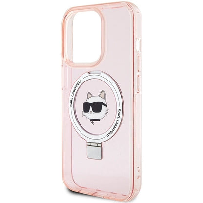 Karl Lagerfeld KLHMP15XHMRSCHP iPhone 15 Pro Max 6.7" pink/pink hardcase Ring Stand Choupette Head MagSafe_5