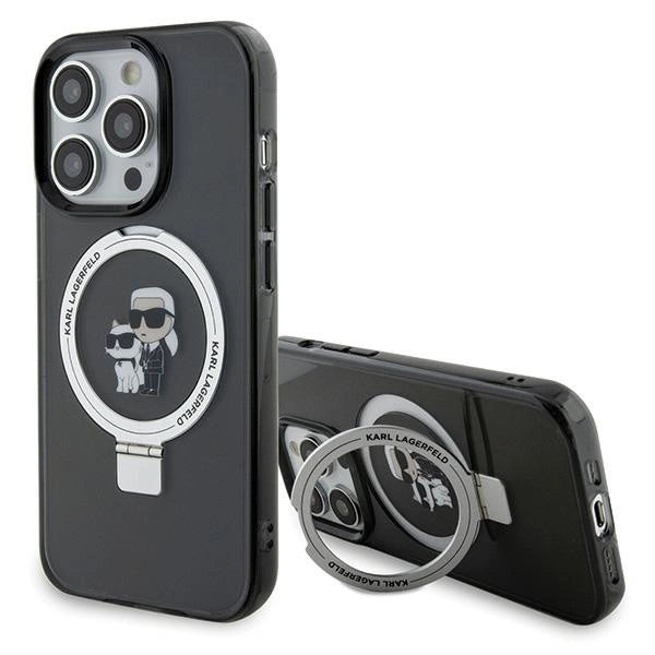 Karl Lagerfeld KLHMP15XHMRSKCK iPhone 15 Pro Max 6.7" black/black hardcase Ring Stand Karl&amp;Choupette MagSafe_0
