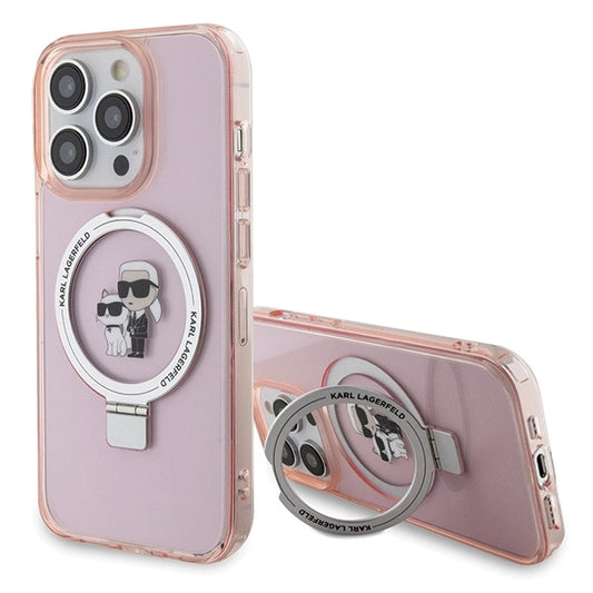 Karl Lagerfeld KLHMP15XHMRSKCP iPhone 15 Pro Max 6.7" pink/pink hardcase Ring Stand Karl&amp;Choupette MagSafe_0
