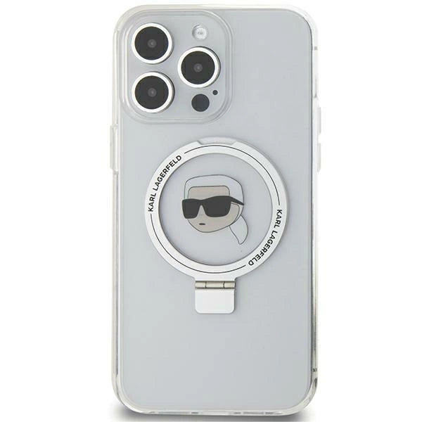 Karl Lagerfeld KLHMP15XHMRSKHH iPhone 15 Pro Max 6.7&quot; white/white hardcase Ring Stand Karl Head MagSafe_3
