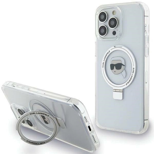 Karl Lagerfeld KLHMP15XHMRSKHH iPhone 15 Pro Max 6.7&quot; white/white hardcase Ring Stand Karl Head MagSafe_0