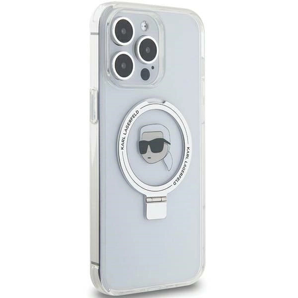 Karl Lagerfeld KLHMP15XHMRSKHH iPhone 15 Pro Max 6.7&quot; white/white hardcase Ring Stand Karl Head MagSafe_4