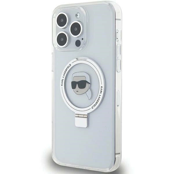 Karl Lagerfeld KLHMP15XHMRSKHH iPhone 15 Pro Max 6.7&quot; white/white hardcase Ring Stand Karl Head MagSafe_1