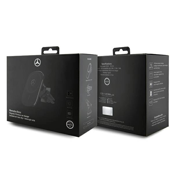 Mercedes MEWCCGSLK 15W induction holder for air vent/glass black/black Silver Stars MagSafe_3