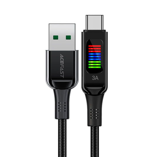 Acefast C7-04 USB-A USB-C 60W 1.2m cable with display - black_0