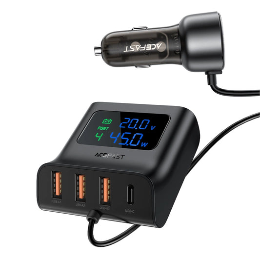 Acefast B11 138W USB-A USB-C Car Charger with 6 Ports - Black_0