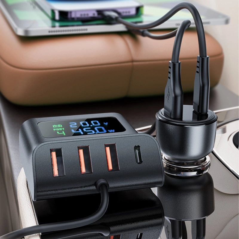 Acefast B11 138W USB-A USB-C Car Charger with 6 Ports - Black_3