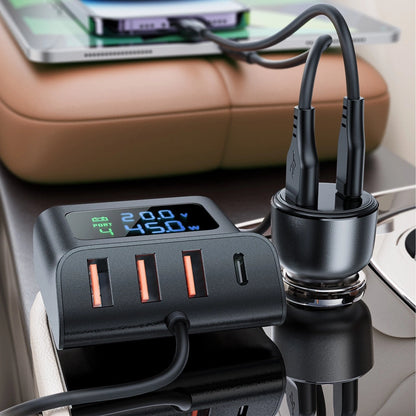 Acefast B11 138W USB-A USB-C Car Charger with 6 Ports - Black_3